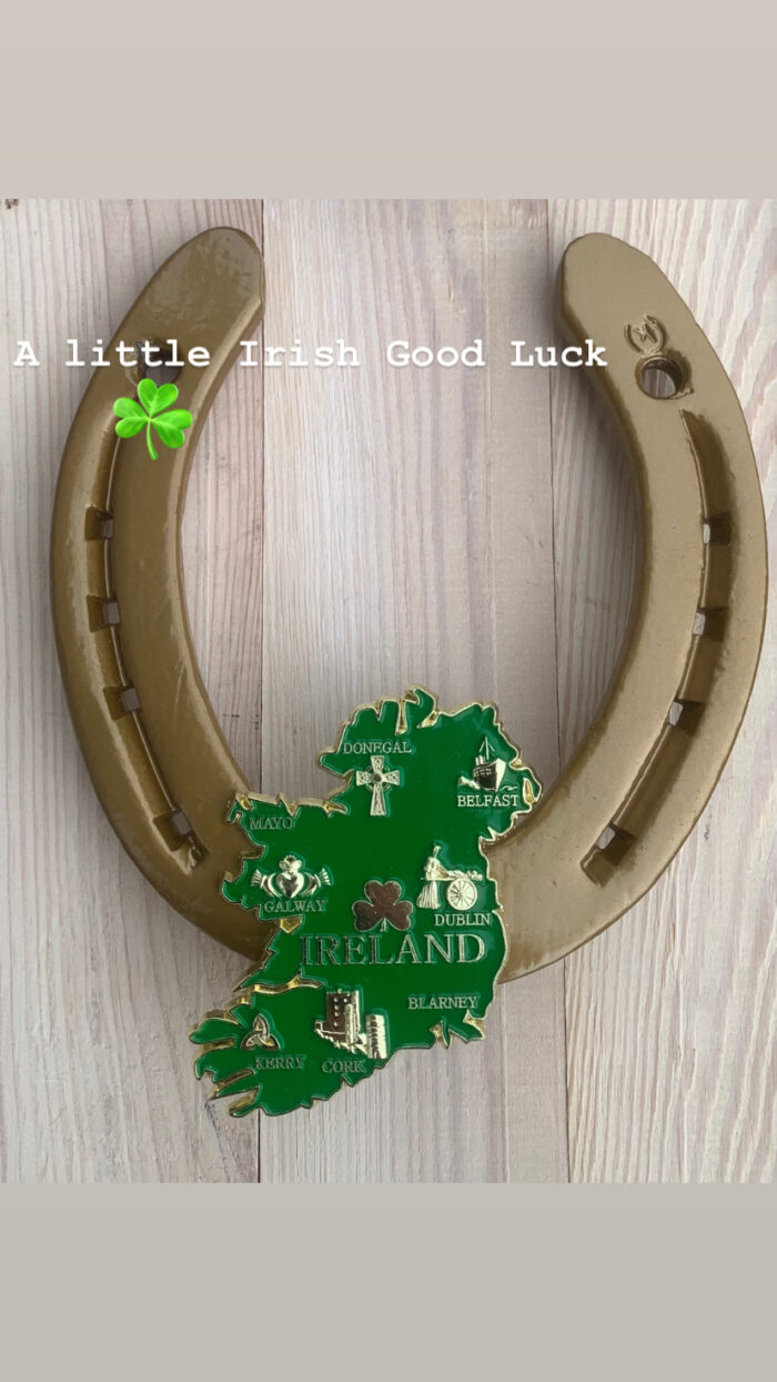 Map of Ireland  & Good Luck irish horse shoe