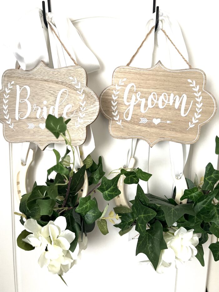 Wedding bride and groom chair decor - Image 2