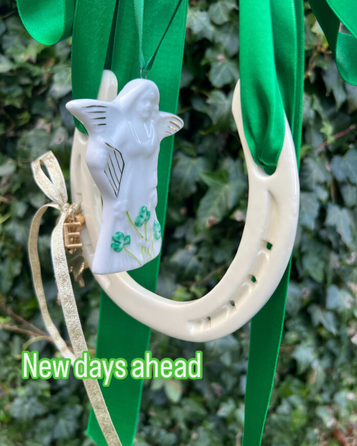 Angel and lucky irish horse shoe
