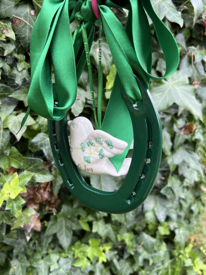 Peace Dove and irish lucky horse shoe