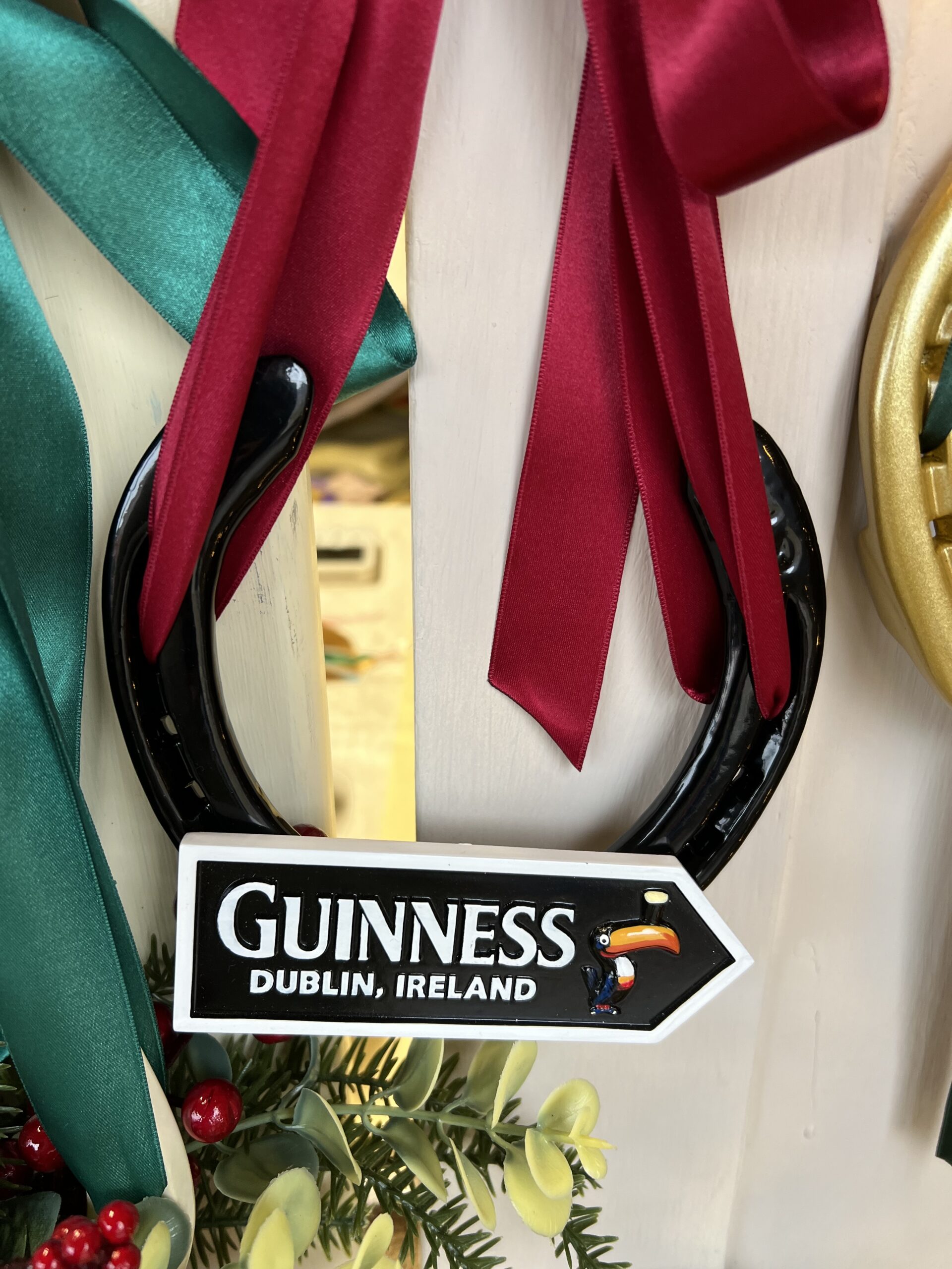 Guinness signs and irish good luck horse shoe, Guinness sign