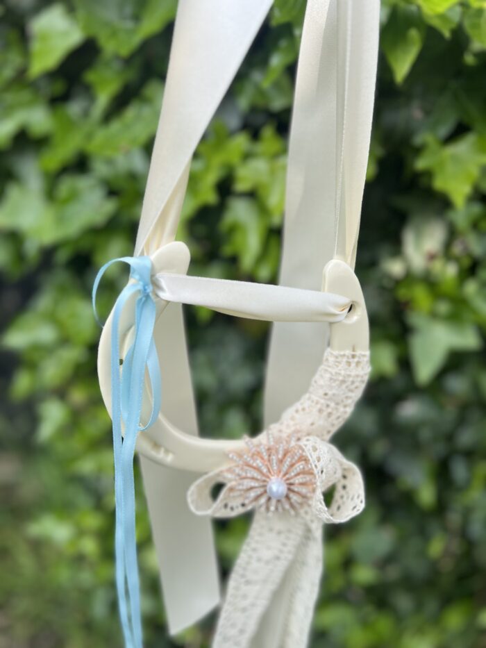 Wedding horse shoe with lace and sparkle - Image 9