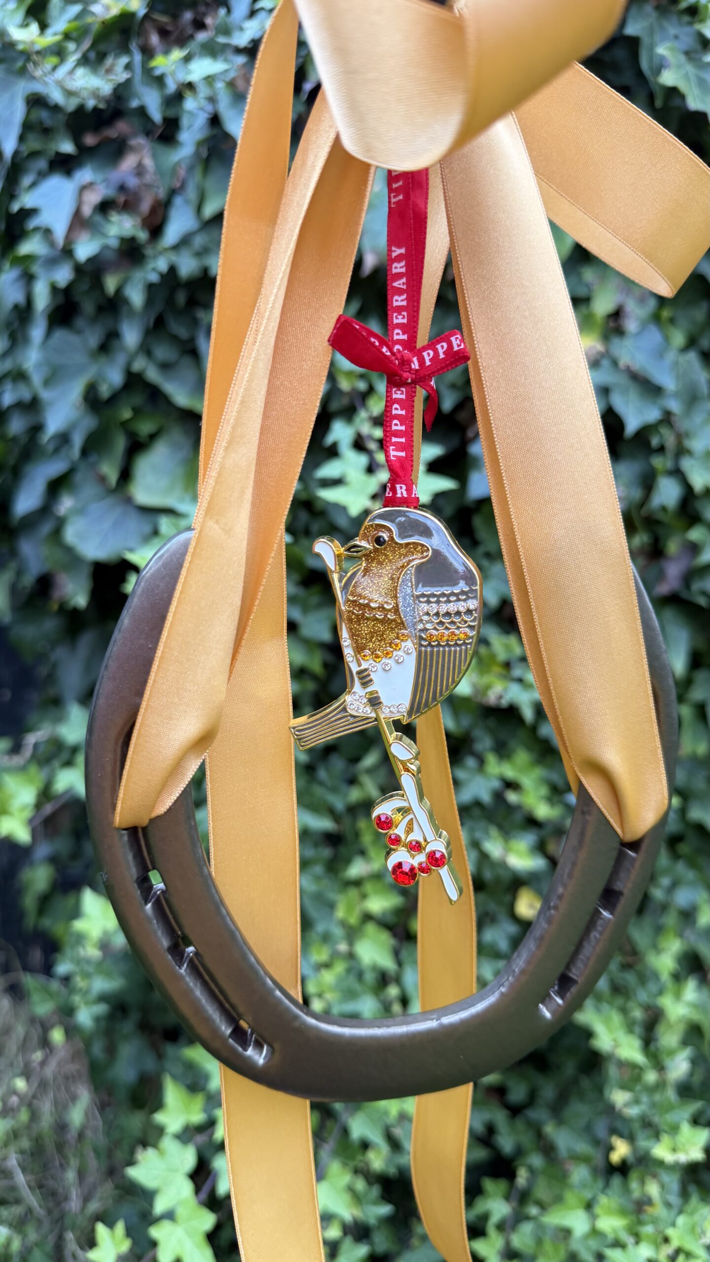 Christmas Robin on a branch and lucky horse shoe - Image 4