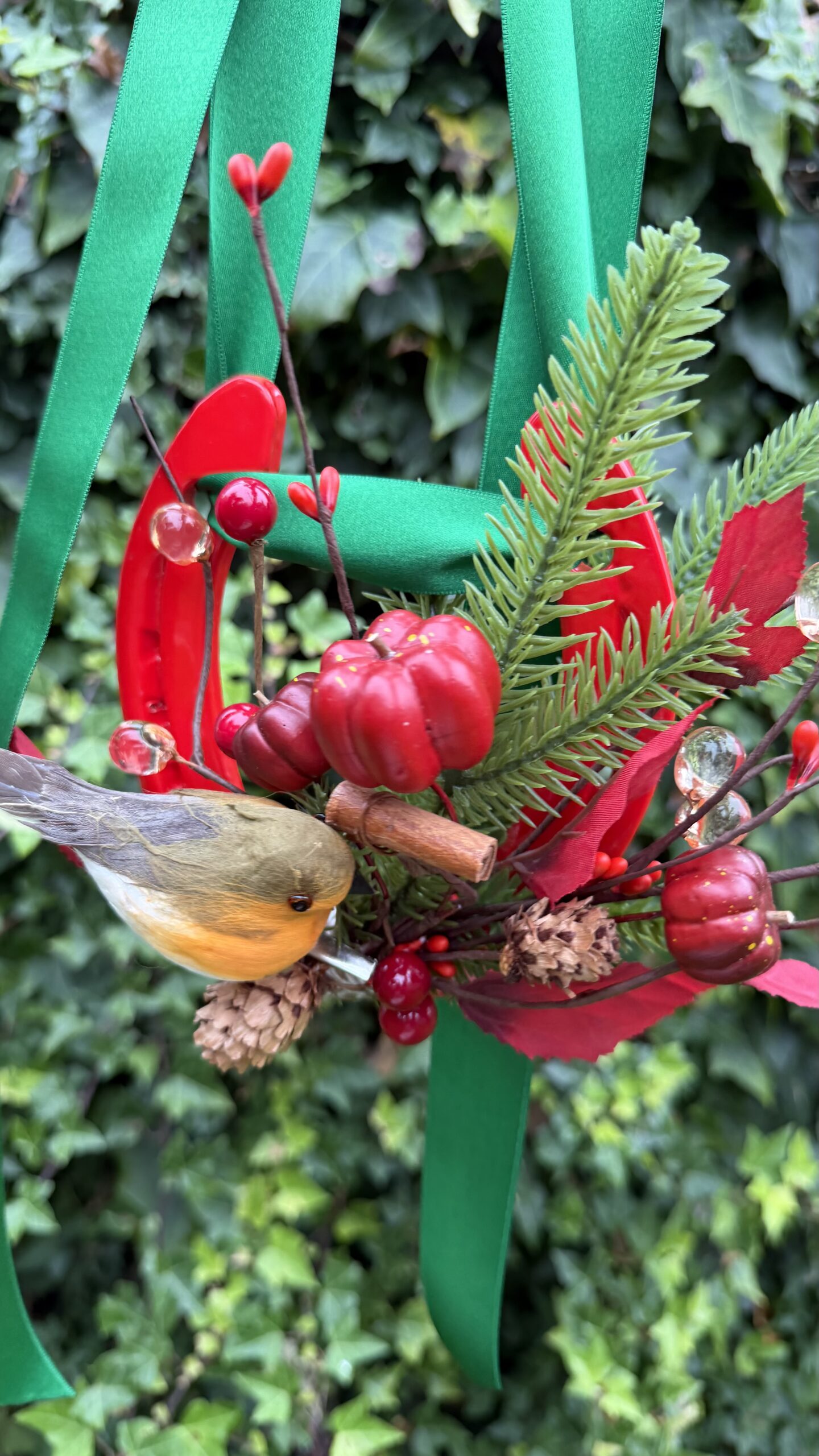 Christmas Robin and lucky horse shoe